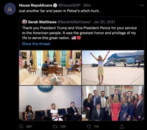house gop deleted tweet attacking sarah matthews
