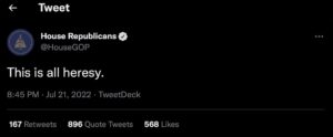house gop heresy deleted tweet "This is all heresy."