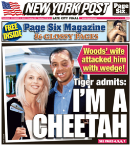 New York Post Tiger Woods Cover Further Confuses Definition ...