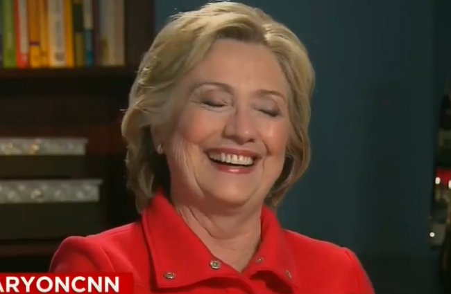 Watch Hillary Clinton Laugh Through Jake Tapper’s Email Question