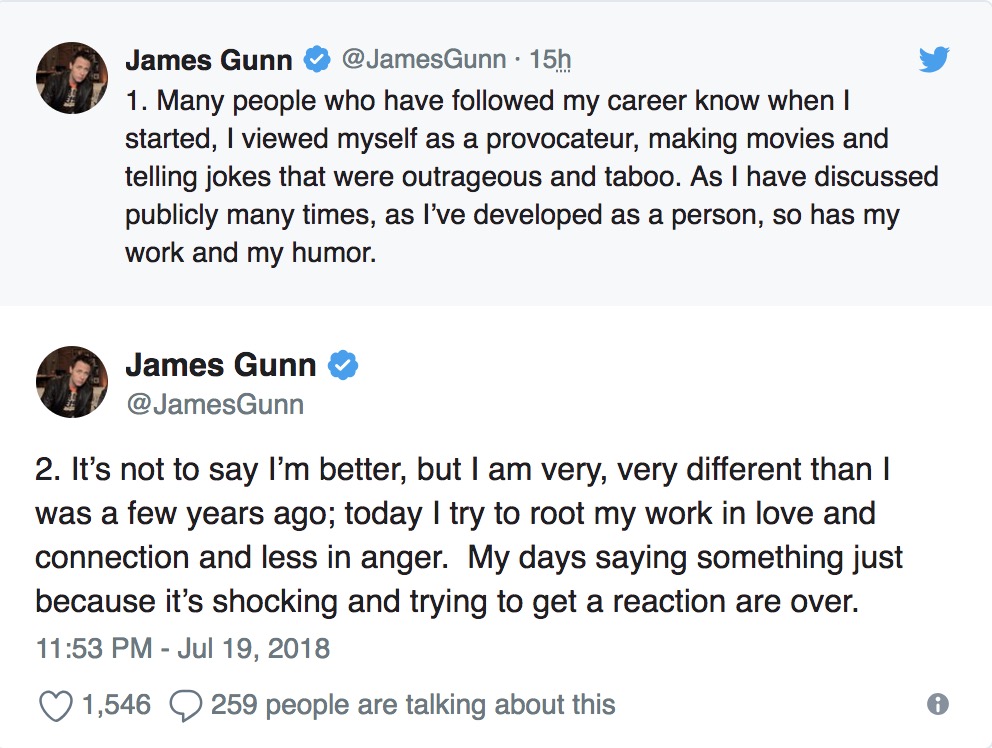 Disney Severs Ties With Director James Gunn After Unearthed Offensive Tweets