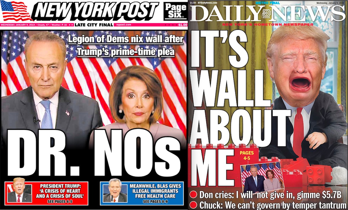 NY Daily News and NY Post Covers on Trump's Speech