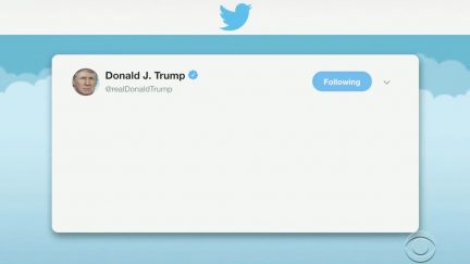 Blank Trump Tweet from Late Show with Stephen Colbert
