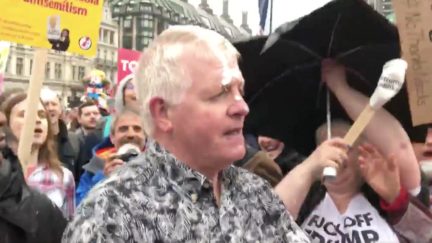 British Trump Supporter Milkshaked by Protesters in London
