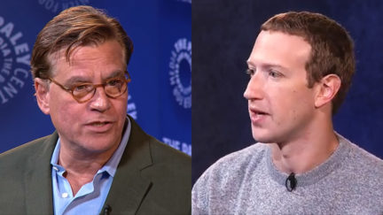 Aaron Sorkin (L), Mark Zuckerberg (R)