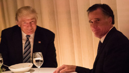 Donald Trump and Mitt Romeny together for dinner in New York.