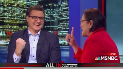 Chris Hayes, Mazie Hirono Mock-Cheer Lone Republican to Back Voting Rights Act