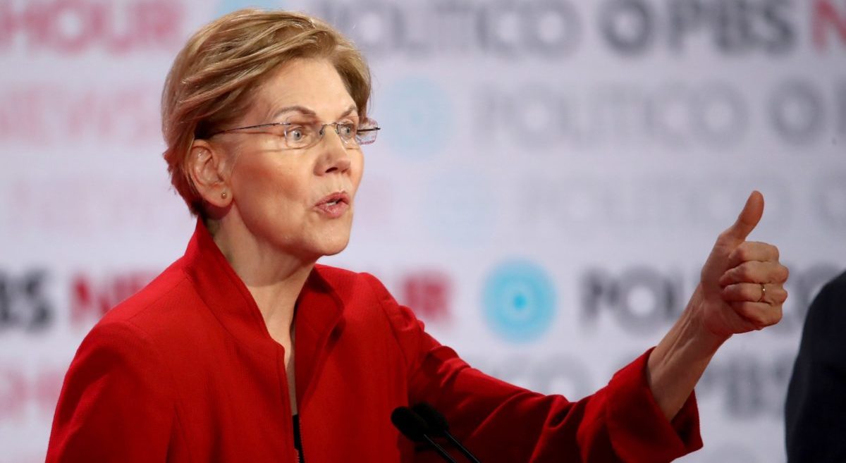 Elizabeth Warren (D-MA) speaks during the Democratic presidential primary debate at Loyola Marymount University on December 19, 2019 in Los Angeles, California.