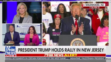 Hot Mic Picks Up Giggles on Fox News as Trump Stumbles Over His Words at NJ Rally