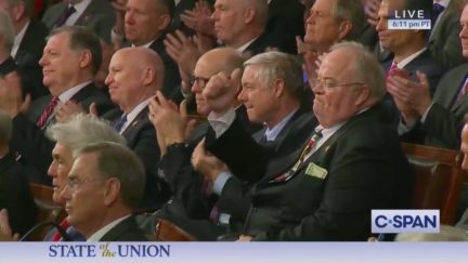Rep. Billy Long Cheers Trump at SOTU With Wad of Cash in Breast Pocket