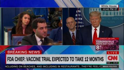 Chanel Rion asks Trump about coronavirus