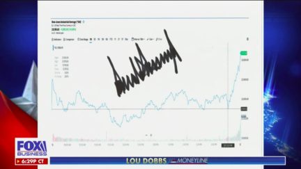 Lou Dobbs Touts Trump-Autographed Printout of Stock Market Rise