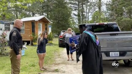 principal visits graduating seniors