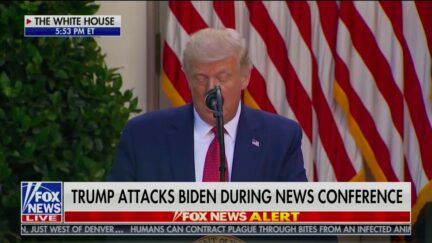 Trump Rose Garden Speech Devolves Into Long, Rambling Dirge Bashing Biden