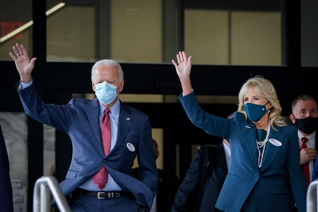joe biden jill biden voting in delaware