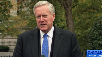Then-WH Chief of Staff talks to reporters