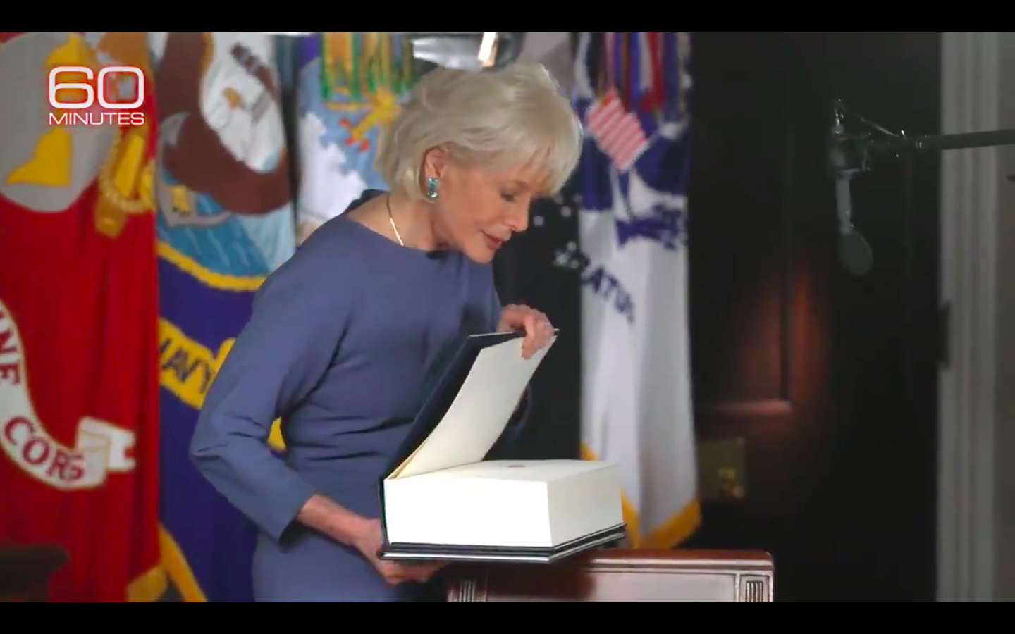 We Now Know What Was In That Giant Book Kayleigh McEnany Gave Lesley Stahl. It Wasn’t Blank, But It Also Wasn’t a Health Care Plan.