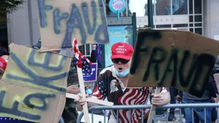 pro-Trump vote-counting protestor