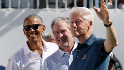Former Presidents Barack Obama, George W. Bush, and Bill Clinton