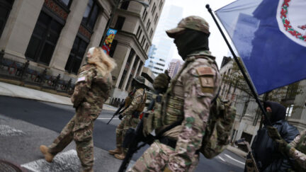 Militia in camouflage