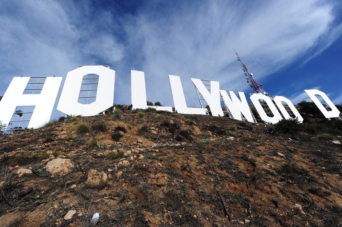 Freshly painted Hollywood Sign