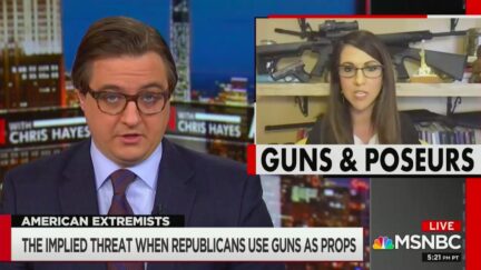 Chris Hayes Calls Out Similarities Between GOP's Politicized Gun Imagery and Terrorists, Revolutionaries