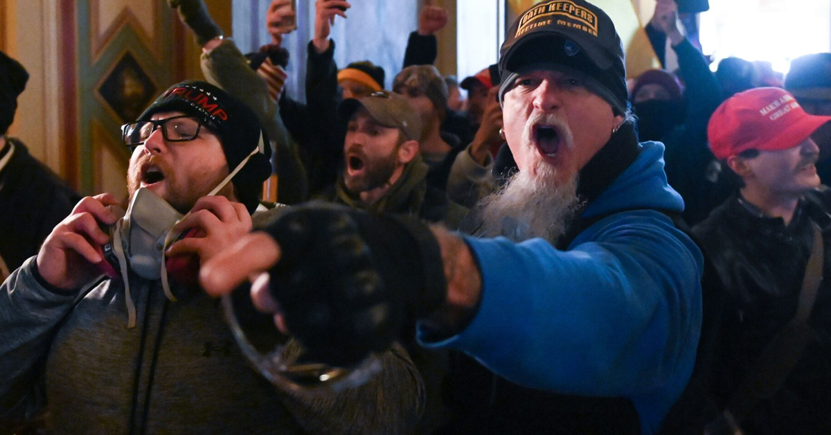 Supporters of US President Donald Trump riot inside the US Capitol on January 6, 2021