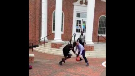 Virginia State Univ. President Makola Abdullah Schools Student in Basketball