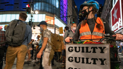 Crowd in NYC celebrates Chauvin guilty verdict.