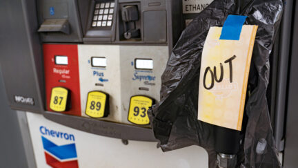 Gas stations begin to run out of gasoline after motorists rushed to fill up on May 11, 2021 in Atlanta, Georgia.