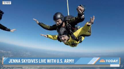 Jenna Bush Hager skydiving on the Today show