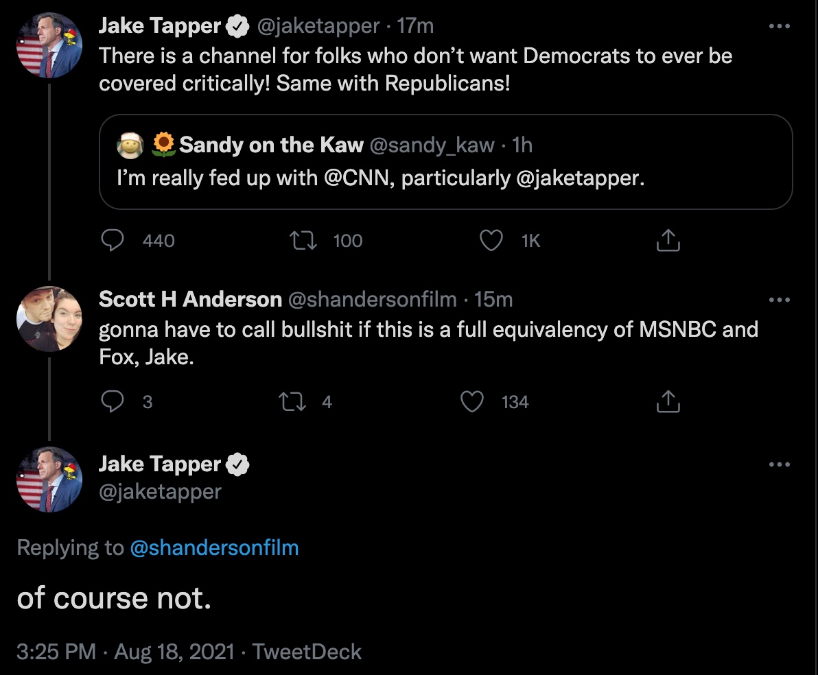 Tapper Twitter beef