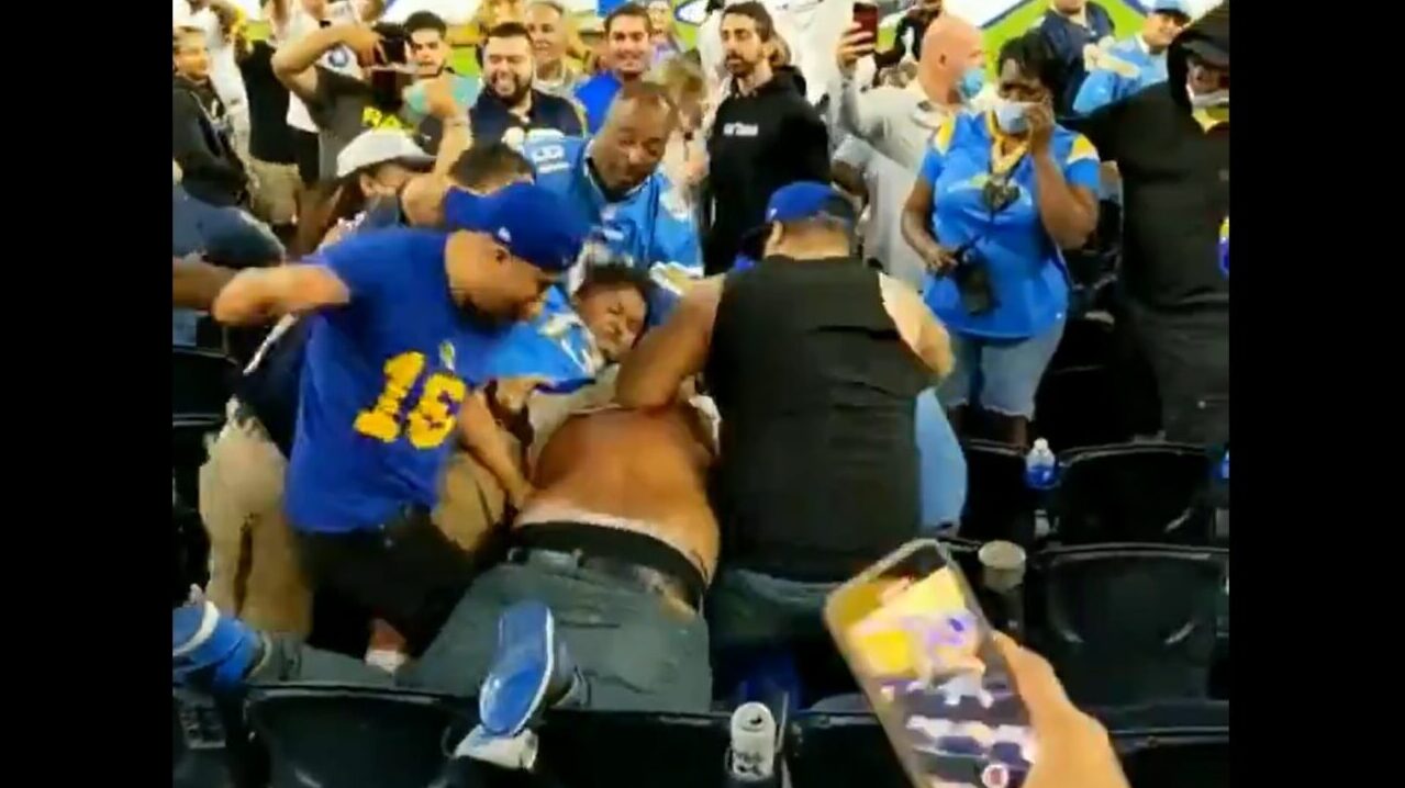 Woman Escalates Massive Fan Brawl at Rams Chargers Game