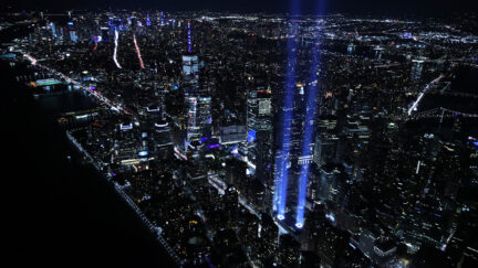 Tribute In Light Projects Into NYC Sky On 20th Anniversary Of 9/11 Attacks