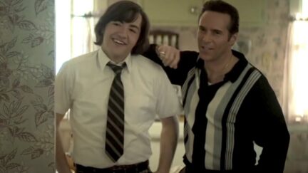 Michael Gandolfini as Tony Soprano, Alessandro Nivola. as Dickie in 'Many Saints Of Newark'