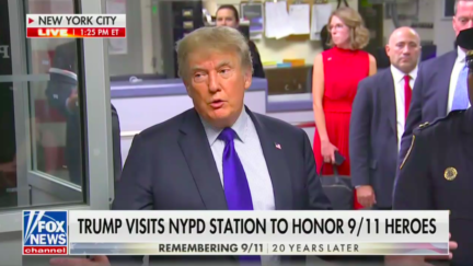 Donald Trump speaks to NYPD 17th precinct on 9/11's 20th anniversary