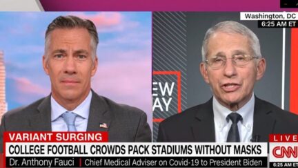 Fauci discusses unmasked college football crowds on CNN