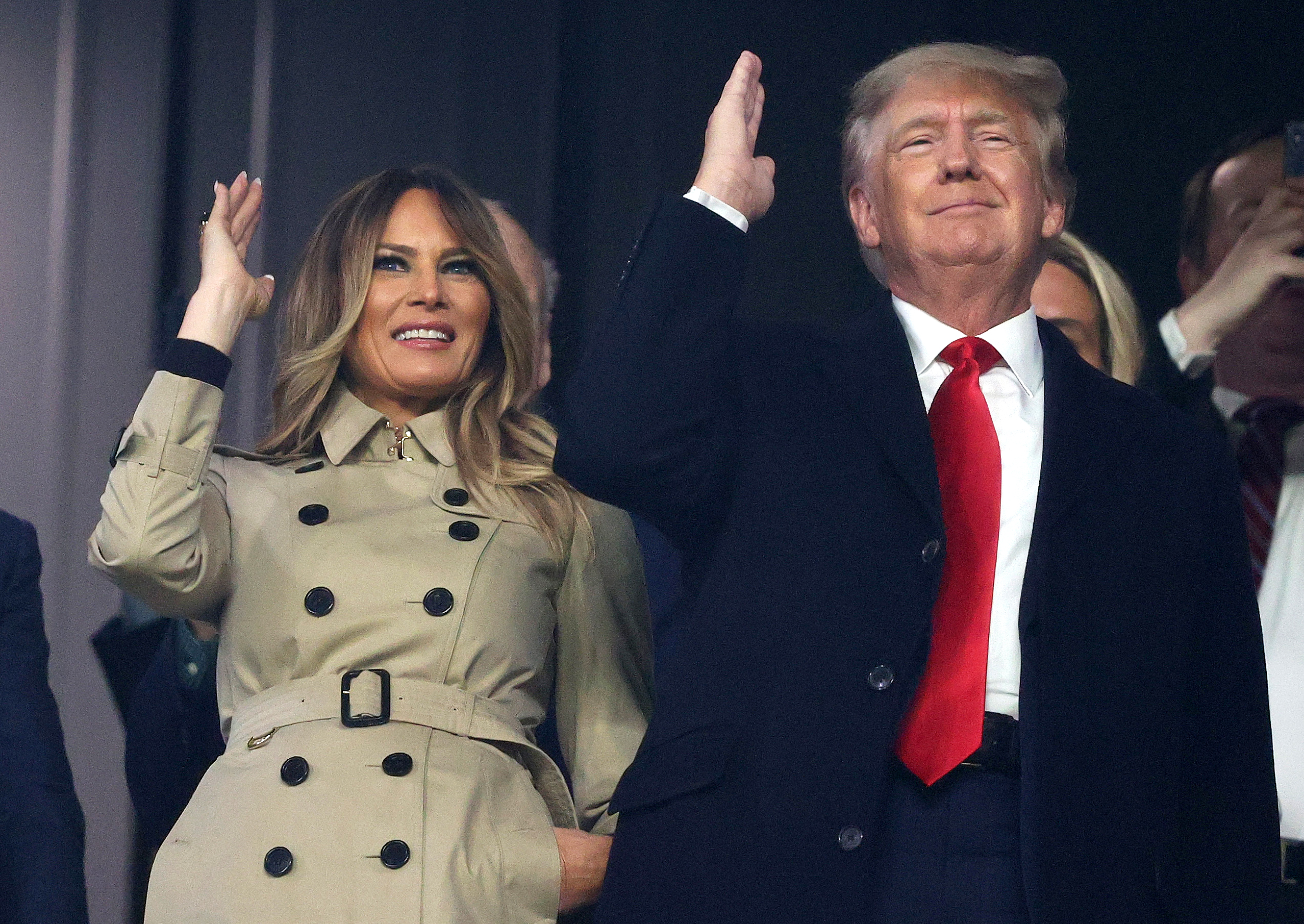 Donald Trump makes the tomahawk chop