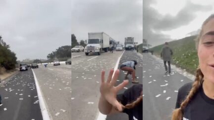Drivers Rush to Pick Up Cash Scattered Across California Freeway After Incident with Armored Vehicle