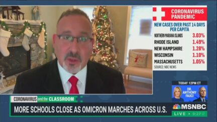 Miguel Cardona on MSNBC on Dec. 21