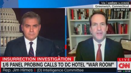 Jim Himes speaking with Jim Acosta