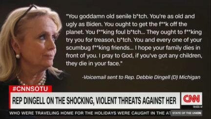 Threatening message to Rep. Debbie Dingell (D-MI), played on CNN on Dec. 26