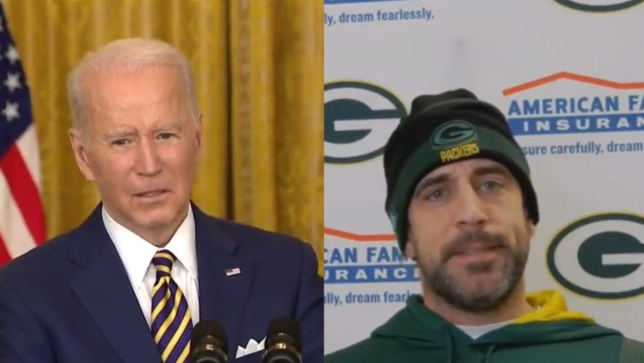 Aaron Rodgers lashes out against President Joe Biden over the pandemic