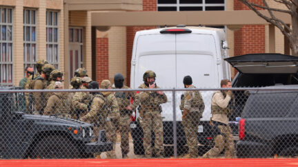 SWAT near Congregation Beth Israel in Colleyville, Texas