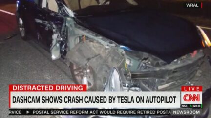 Dashcam Captures Tesla on Auto-Pilot Slamming into Deputy Car as Driver Watches Movie on His Phone