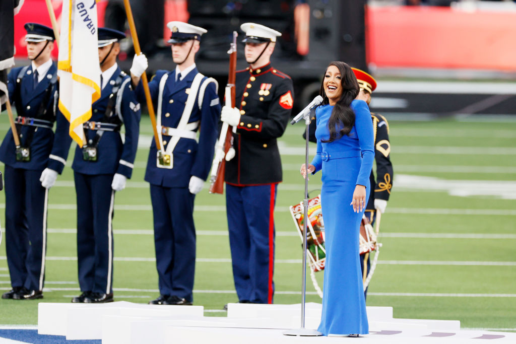 Mickey Guyton sings national anthem at Super Bowl LVI