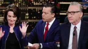 Katrina vanden Heuvel John Avlon Bill Maher split image