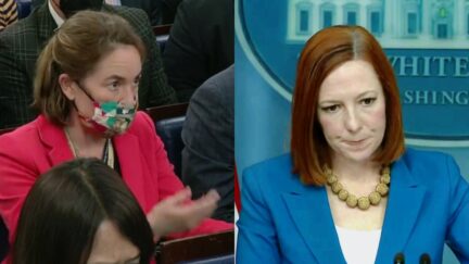Annie Linskey Jen Psaki split image
