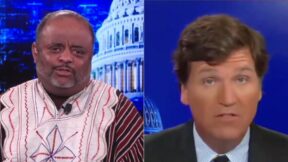 Roland Martin Tucker Carlson split image