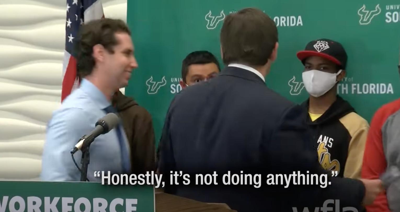 DeSantis admonishes students on March 2